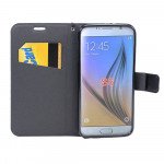 Wholesale Galaxy S6 Crystal Flip Leather Wallet Case with Strap (Eiffel Tower Black)